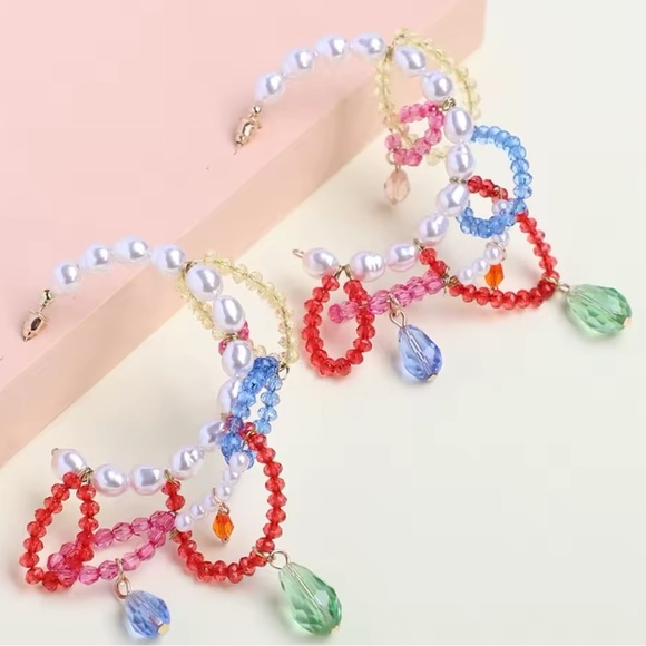 Zara Pearls & Gems Hoop Earrings - Picture 2 of 5